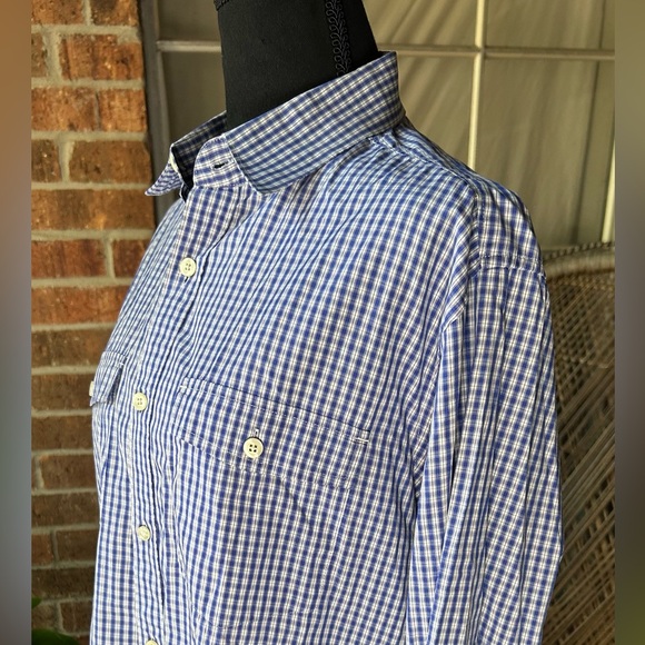 THEORY Men's Blue Checkered Button Down Shirt - Picture 4 of 6